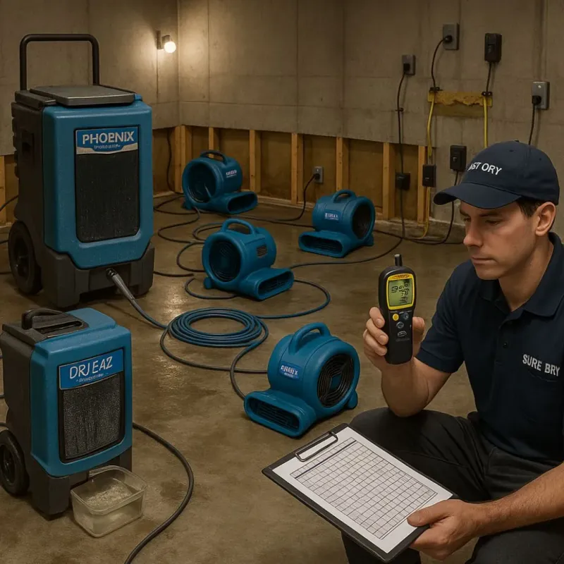 Structural Drying and Dehumidification process in Summit County, OH